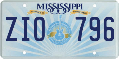 MS license plate ZIO796