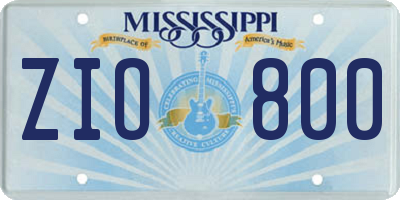 MS license plate ZIO800