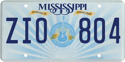 MS license plate ZIO804