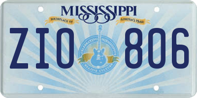 MS license plate ZIO806