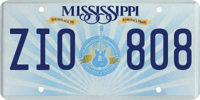 MS license plate ZIO808