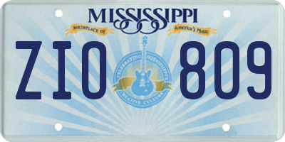 MS license plate ZIO809