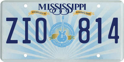 MS license plate ZIO814