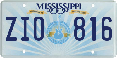 MS license plate ZIO816