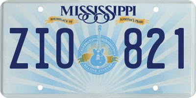 MS license plate ZIO821