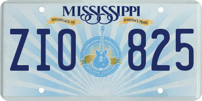 MS license plate ZIO825