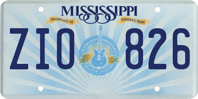 MS license plate ZIO826