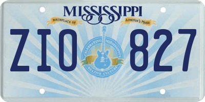 MS license plate ZIO827