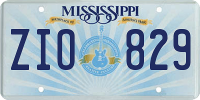 MS license plate ZIO829