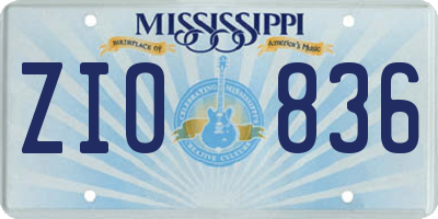 MS license plate ZIO836