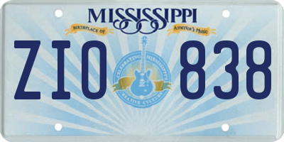 MS license plate ZIO838