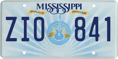 MS license plate ZIO841