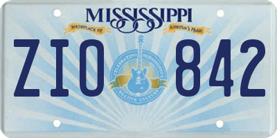 MS license plate ZIO842
