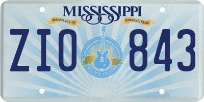 MS license plate ZIO843