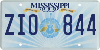 MS license plate ZIO844