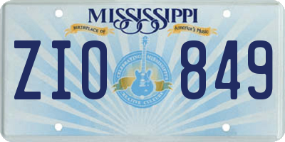 MS license plate ZIO849