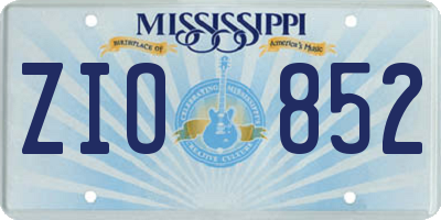 MS license plate ZIO852