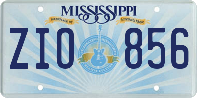 MS license plate ZIO856
