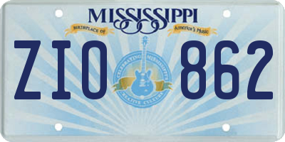 MS license plate ZIO862