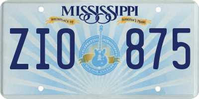 MS license plate ZIO875