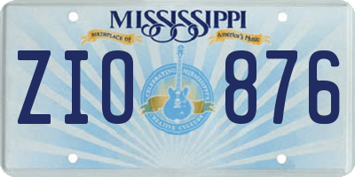 MS license plate ZIO876