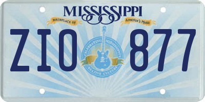 MS license plate ZIO877