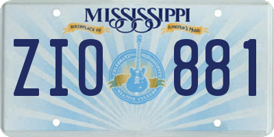 MS license plate ZIO881
