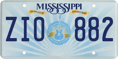 MS license plate ZIO882