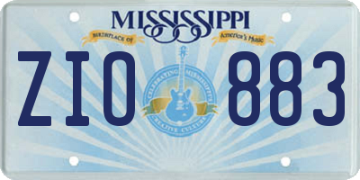 MS license plate ZIO883