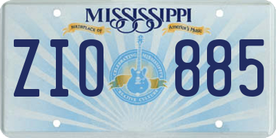 MS license plate ZIO885
