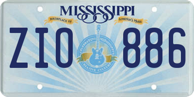 MS license plate ZIO886