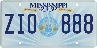 MS license plate ZIO888