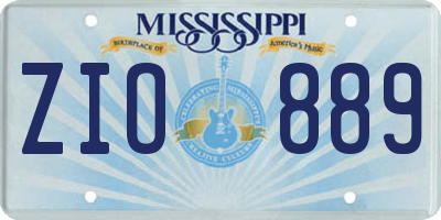 MS license plate ZIO889