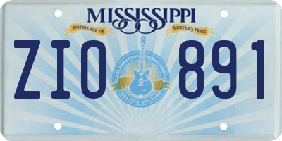 MS license plate ZIO891