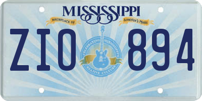MS license plate ZIO894