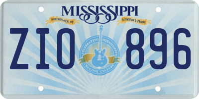 MS license plate ZIO896