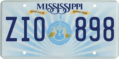 MS license plate ZIO898