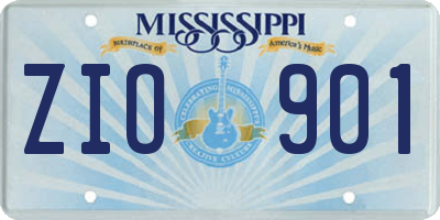 MS license plate ZIO901