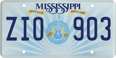 MS license plate ZIO903