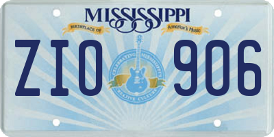 MS license plate ZIO906
