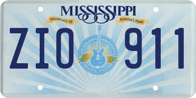 MS license plate ZIO911