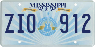 MS license plate ZIO912