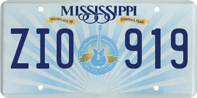 MS license plate ZIO919