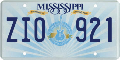 MS license plate ZIO921