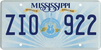 MS license plate ZIO922