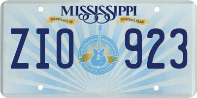 MS license plate ZIO923