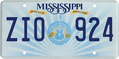 MS license plate ZIO924