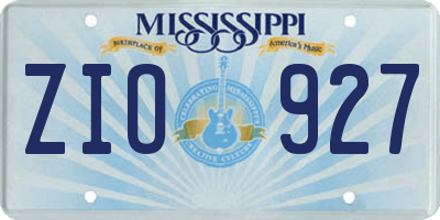 MS license plate ZIO927