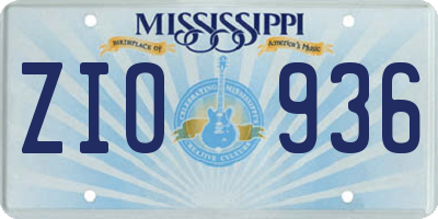 MS license plate ZIO936