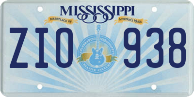 MS license plate ZIO938